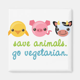 Aimant Sauvez les animaux vont végétarien