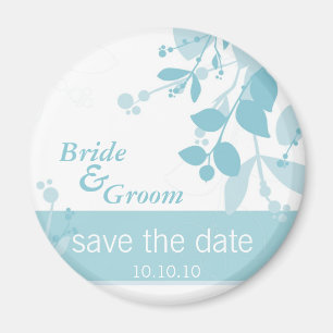 Aimant SAVE LA DATE :: nature - bleu glace