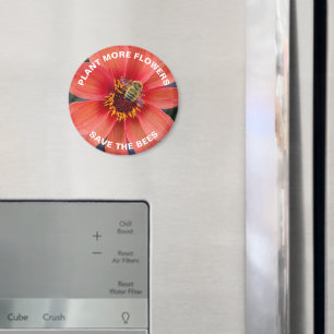 Aimant Save the Bees Orange Dahlia Flower