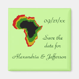 Aimant "Save the Date" - Couleurs panafricaines