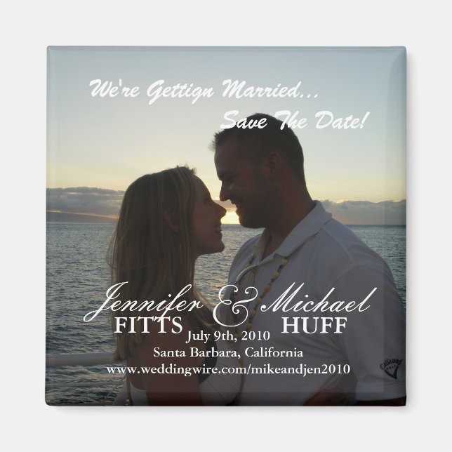 Aimant "Save the date" pour mariage (Devant)