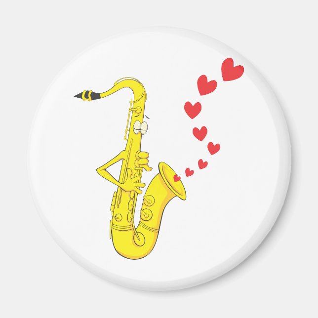 Aimant Saxophone personnalisé Serenading Love (Devant)