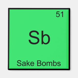 Aimant Sb - Bombes à saké Symbole de l'élément de chi