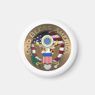 Aimant Sceau des États-Unis d'Amérique - Dieu béni l'Amér