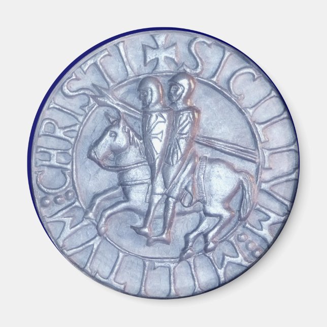 Aimant Sceau médiéval d'argent des Templiers (Devant)