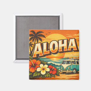 Aimant Scène de coucher de soleil sur une plage tropicale