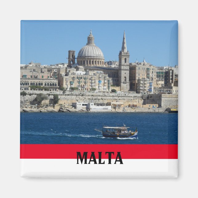 Aimant Scène maltaise de La Valette et Souvenir du port (Devant)
