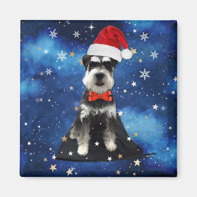 Aimant Schnauzer de Noël (Devant)