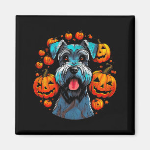 Aimant Schnauzer Halloween Chien Noir Tri-Blend Premium