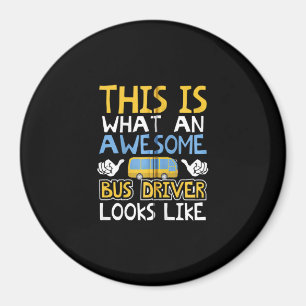 Aimant School Bus Driver Graphic Gift, School Bus Design
