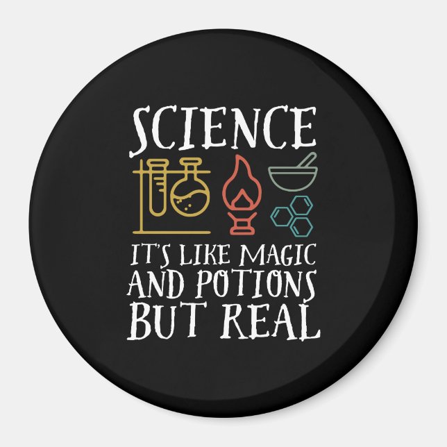 Aimant Science comme la magie et la potion Geek scientifi (Devant)