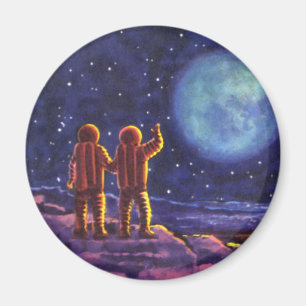 Aimant Science-fiction Vintage, astronautes du Fi sur la 