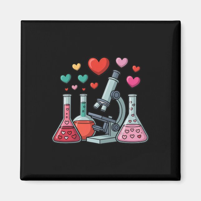 Aimant Science Love Hearts Stem Teacher Valentine  (Devant)