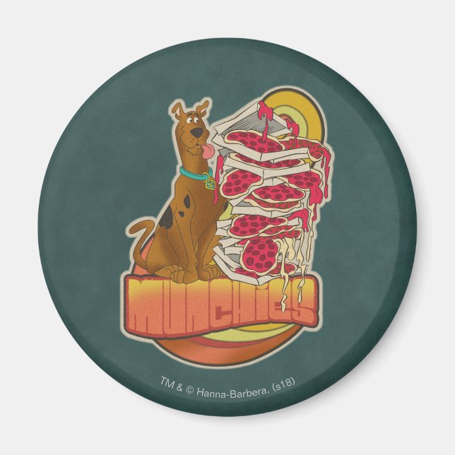 Aimant Scooby-Doo | Pile de Pizza "Munchies" Graphique (Devant)