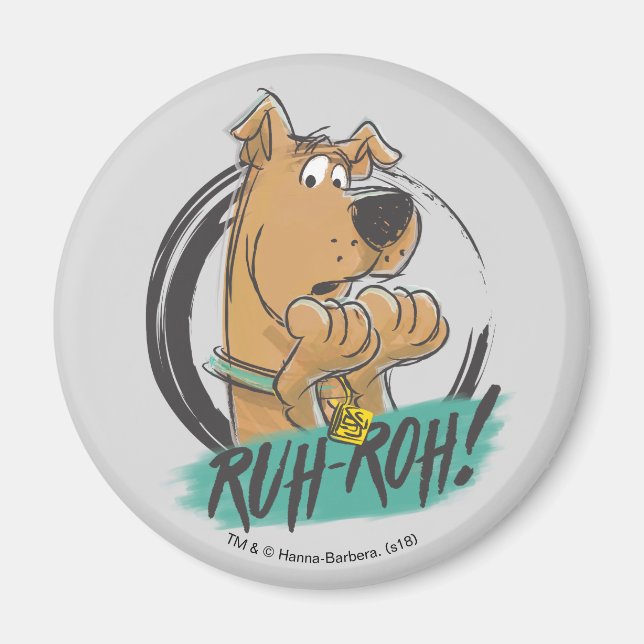 Aimant Scooby-Doo "Ruh Roh !" Croquis de marqueur (Devant)