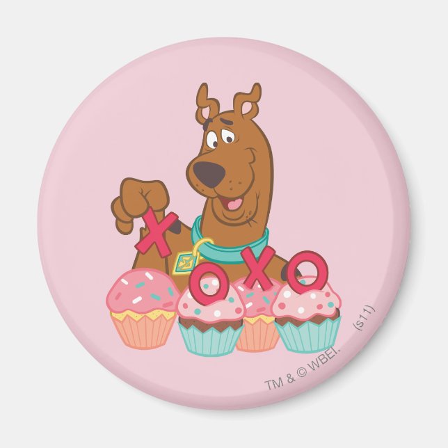 Aimant Scooby Doo - Scooby XOXO Cupcakes (Devant)