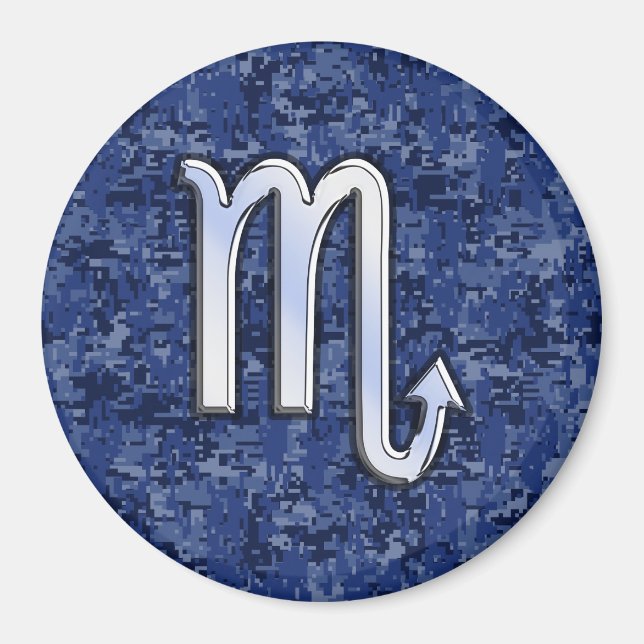 Aimant Scorpio d'argent signe Zodiac Marine Camo bleu (Devant)
