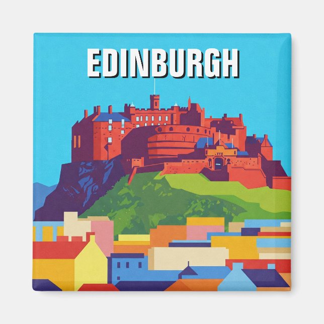 Aimant Scotland Edinburgh Castle Art Abstrait (Devant)