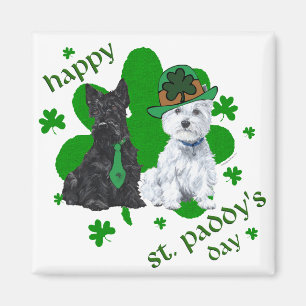 Aimant Scottie & Westie St. Paddy's Day