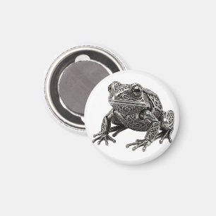 Aimant Sculpture mécanique d'une grenouille en argent cel