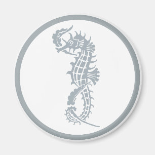 Aimant Seahorse Bleu Classique Nautique Élégant