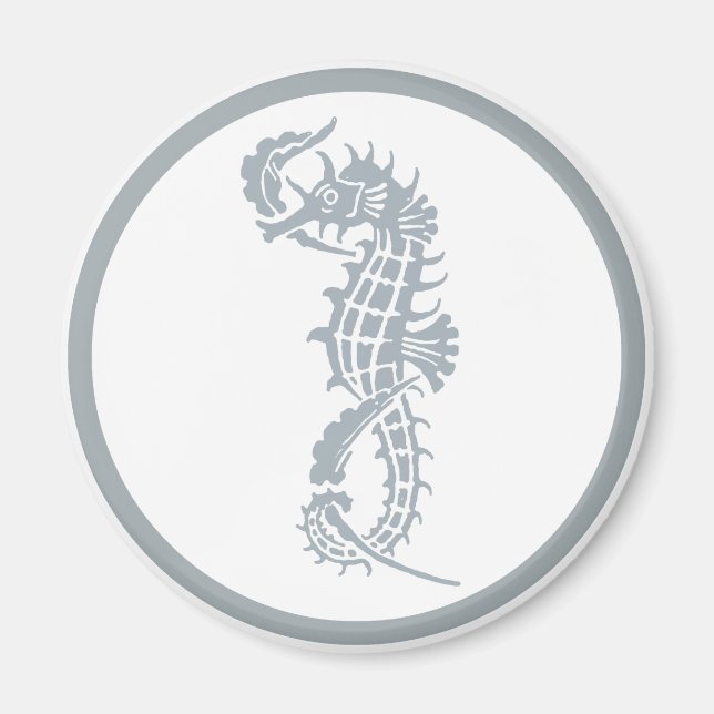 Aimant Seahorse Bleu Classique Nautique Élégant (Devant)