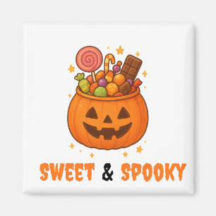 Aimant Seau citrouille plein de sucré - Halloween