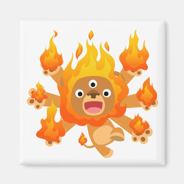 Aimant Seigneur du Feu ! ! (mignon lion de dessin animé)  (Devant)