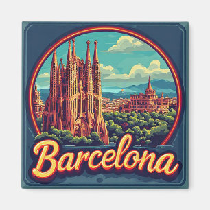 Aimant 🧲 Séjour à Barcelone Mémoire Espagne 🌴