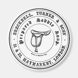 Aimant Selle vintage Ferme de savon Noir & Blanc