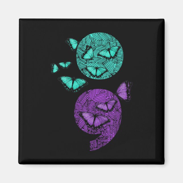 Aimant Semicolon de sensibilisation au suicide en santé m (Devant)