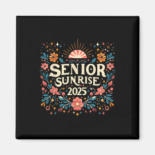 Aimant Senior Sunrise 2025 École secondaire Vintage Fleur