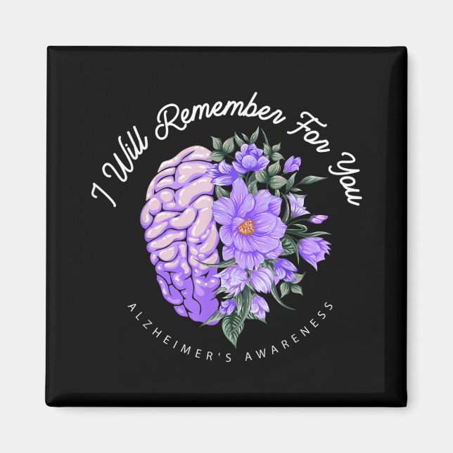 Aimant Sensibilisation à la maladie d'Alzheimer Je me sou (Devant)
