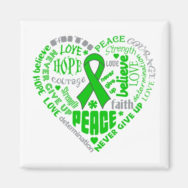 Aimant Sensibilisation à la santé mentale Mots du coeur (Devant)