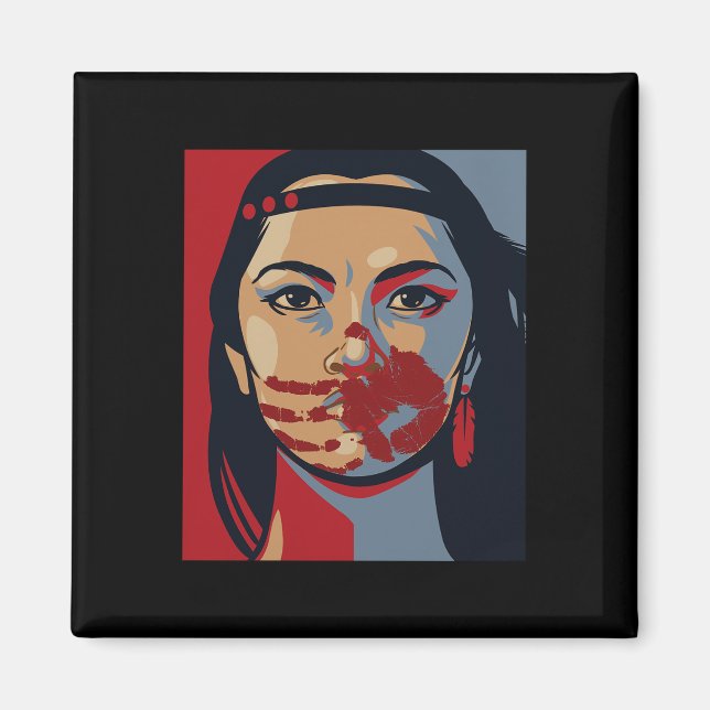 Aimant Sensibilisation aux mines Femmes autochtones Art S (Devant)