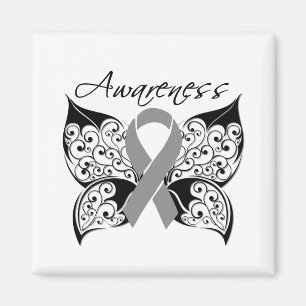 Aimant Sensibilisation aux papillons de tatouage - Cancer