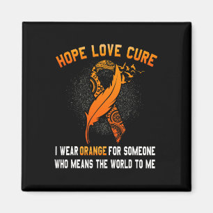 Aimant Sensibilisation Cancer Orange Ribbon Famille Cadea
