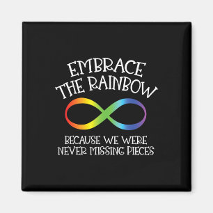 Aimant Sensibilisation sur l'autisme Embrassez Le Rainbow