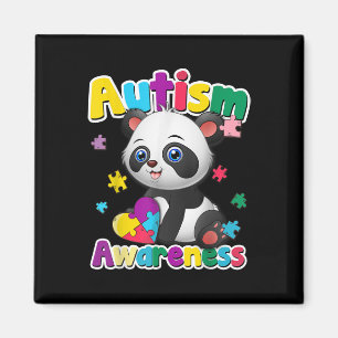 Aimant Sensibilisation sur l'autisme Panda Puzzle Pièces