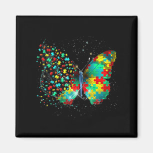 Aimant Sensibilisation sur l'autisme Papillon Peace Lover