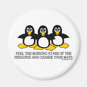 Aimant Sentez le regard fixe brûlant des pingouins