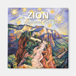 Aimant Sentier de randonnée personnalisé Van Gogh Zion An