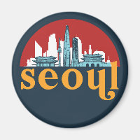 Séoul Corée Vintage City Skyline Cityscape Art