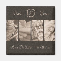 Sepia Biker Photos Mariage Enregistrer l'aimant de