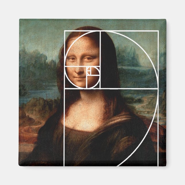 Aimant Séquence Leonardo da Vinci Mona Lisa Fibonacci (Devant)