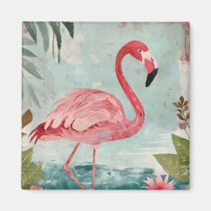 Aimant Serenade en rose : le paradis d'un Flamant rose
