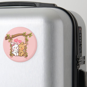 Aimant Série Bunny Love — Art de lapin romantique mignon