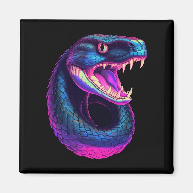 Aimant Serpent de Cobra dans le style esthétique Vaporwav (Devant)