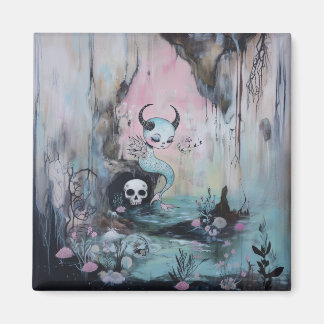Aimant Serpent de mer à crâne Magique Witchy AI Art