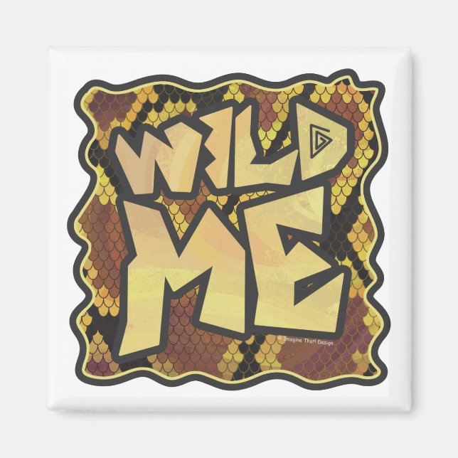 Aimant Serpent Wild Me Brown et imprimé or (Devant)